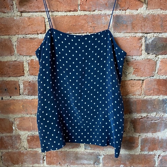 Everlane Tops - Everlane Navy Polka Dot Cami